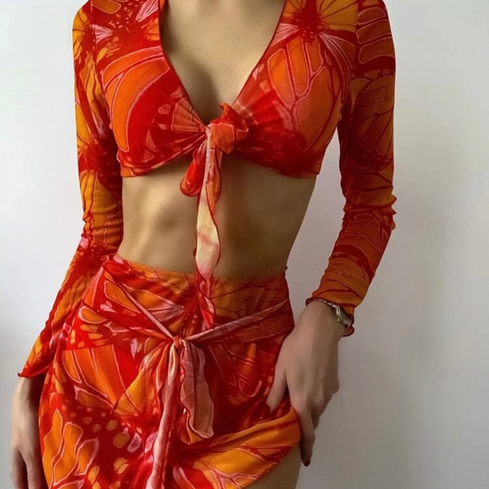 tropical 2 pc cover up